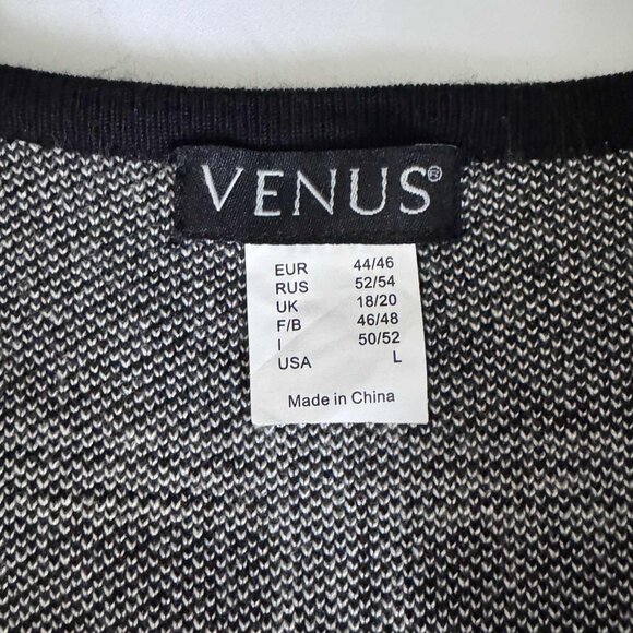 Venus Open Front Cardigan | Size L | Plaid & Houndstooth Knit Wrap Jacket - Picture 2 of 8